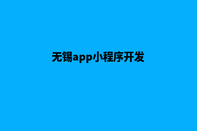 无锡专业小程序定制(无锡app小程序开发)