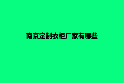 南京定制企业网站多少钱(南京定制衣柜厂家有哪些)