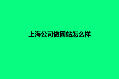 上海公司做网站价格(上海公司做网站怎么样)