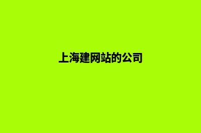 上海建网站公司官网(上海建网站的公司)