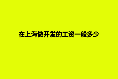 上海哪个开发网站公司好(在上海做开发的工资一般多少)