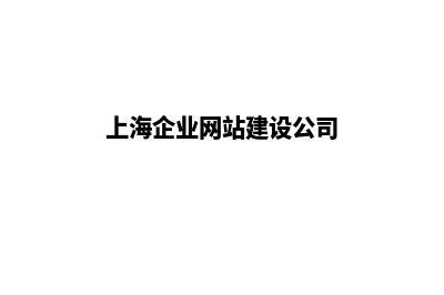 上海企业网站开发价格(上海企业网站建设公司)