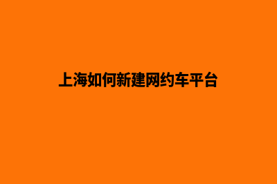 上海如何新建网站(上海如何新建网约车平台)