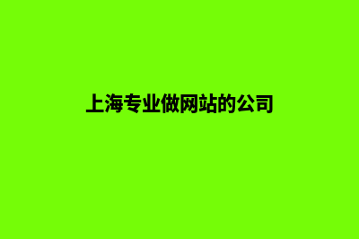 上海专业网站开发费用(上海专业做网站的公司)