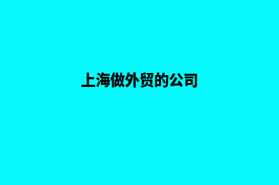 上海做外贸网站多少钱(上海做外贸的公司)