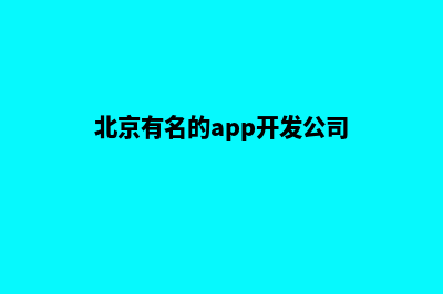 北京app开发排名(北京有名的app开发公司)