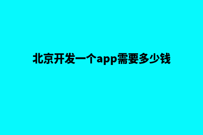 北京便宜app开发(北京开发一个app需要多少钱)