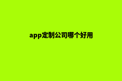 北京定制app公司(app定制公司哪个好用)