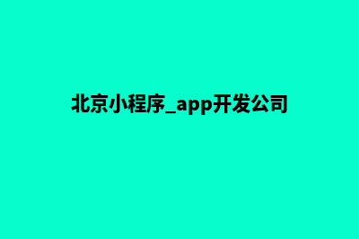 北京开发小程序公司(北京小程序 app开发公司)