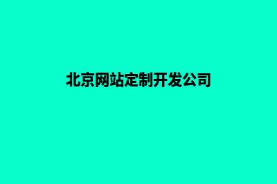 北京网站定制(北京网站定制开发公司)