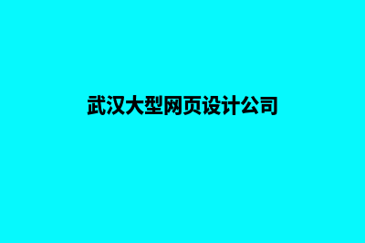 武汉大型网页设计需要多少钱(武汉大型网页设计公司)