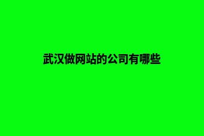 武汉大型网页制作需要多少钱(武汉做网站的公司有哪些)