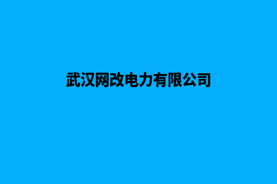 武汉改版一个网站需要多少钱(武汉网改电力有限公司)