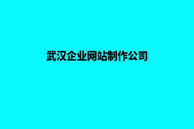 武汉公司网站制作多少钱(武汉企业网站制作公司)