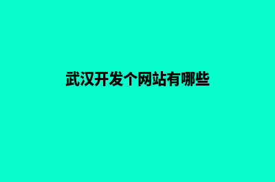 武汉开发个网站需要多少钱(武汉开发个网站有哪些)