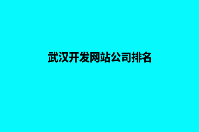 武汉开发网站公司哪家好(武汉开发网站公司排名)