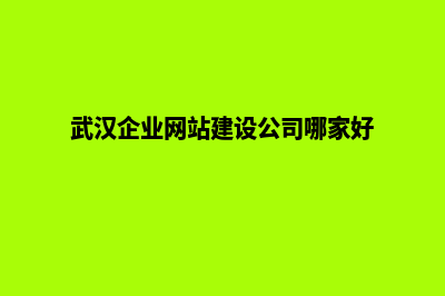 武汉企业建网站怎么收费(武汉企业网站建设公司哪家好)