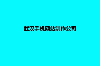 武汉手机网站制作费用(武汉手机网站制作公司)