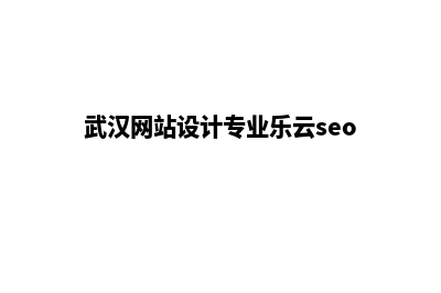 武汉网页设计哪里(武汉网站设计专业乐云seo)