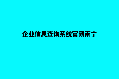 南宁企业网站重做方案(企业信息查询系统官网南宁)