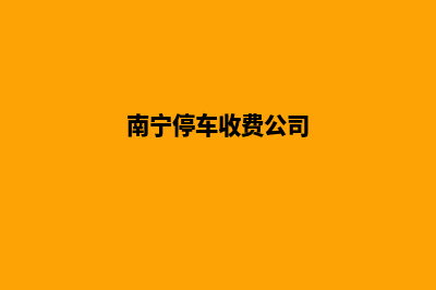 南宁收费网页制作(南宁停车收费公司)