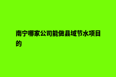 南宁在哪家公司设计网站好(南宁哪家公司能做县域节水项目的)