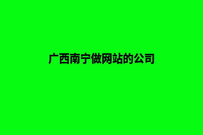 南宁做网站费用(广西南宁做网站的公司)