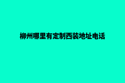 柳州app定制流程(柳州哪里有定制西装地址电话)