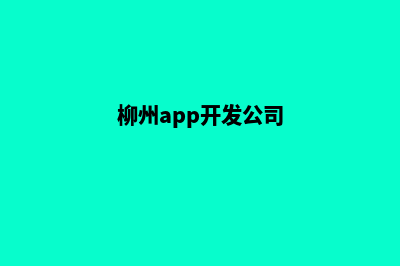 柳州app开发在哪里(柳州app开发公司)