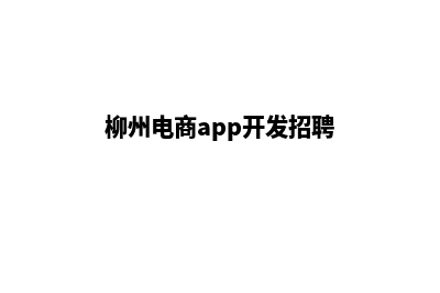 柳州电商app开发(柳州电商app开发招聘)