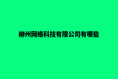 柳州高端网站制作哪家好(柳州网络科技有限公司有哪些)