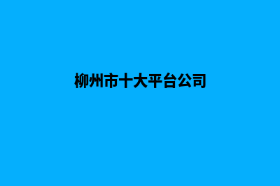 柳州公司网页制作要多少钱(柳州市十大平台公司)