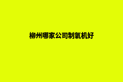 柳州哪家公司制作网站(柳州哪家公司制氧机好)