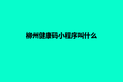 柳州哪有小程序开发(柳州健康码小程序叫什么)