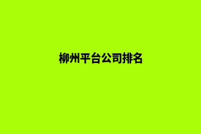 柳州企业做网站价格(柳州平台公司排名)