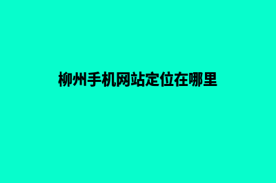 柳州手机网站定制(柳州手机网站定位在哪里)