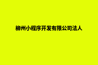 柳州小程序开发报价(柳州小程序开发有限公司法人)