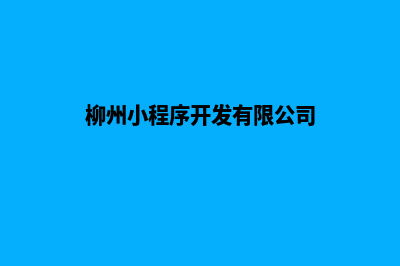 柳州小程序开发企业(柳州小程序开发有限公司)