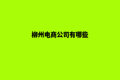 柳州做电商网站费用(柳州电商公司有哪些)