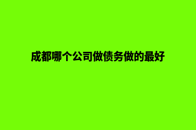 成都哪个公司做网页改版好(成都哪个公司做债务做的最好)