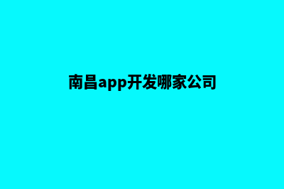 南昌app开发哪家好(南昌app开发哪家公司)