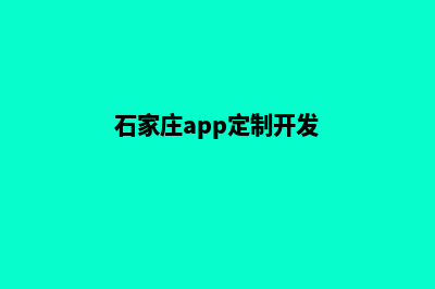 石家庄app定制商家(石家庄app定制开发)