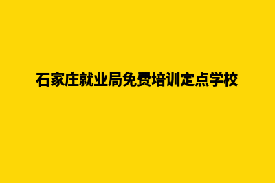 石家庄专业app定制(石家庄就业局免费培训定点学校)