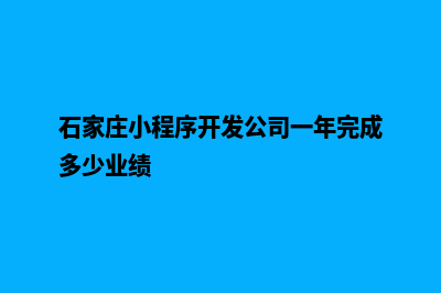 石家庄小程序开发在哪里(石家庄小程序开发公司一年完成多少业绩)