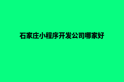 石家庄小程序开发商家(石家庄小程序开发公司哪家好)