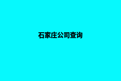 石家庄公司网页改版(石家庄公司查询)