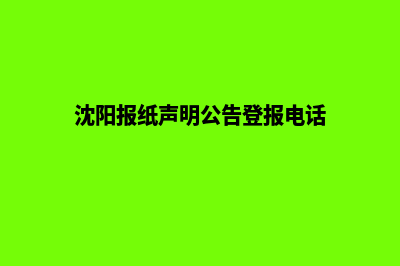 沈阳网站改版报价(沈阳报纸声明公告登报电话)