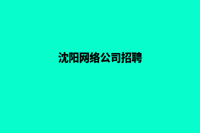 沈阳找公司做网站多少钱(沈阳网络公司招聘)