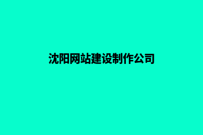 沈阳给公司建网站(沈阳网站建设制作公司)