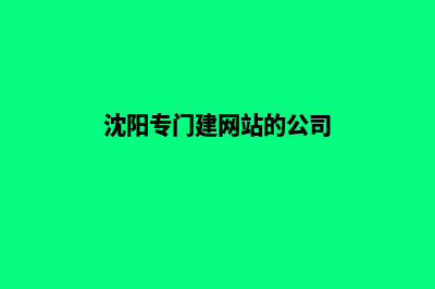 沈阳公司建网站一般多少钱(沈阳专门建网站的公司)